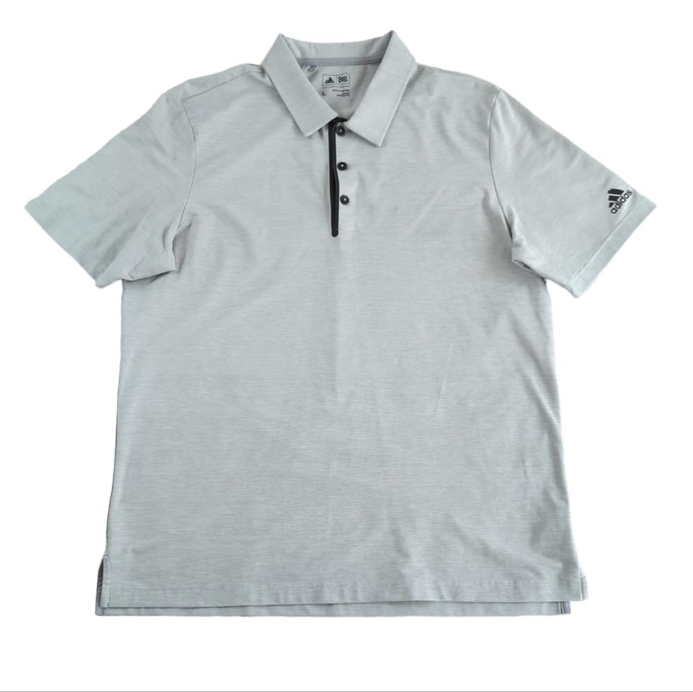 Adidas Golf Polo Shirt, heathered gray, men's large